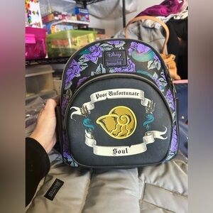 Loungefly Black and Purple Floral Backpack